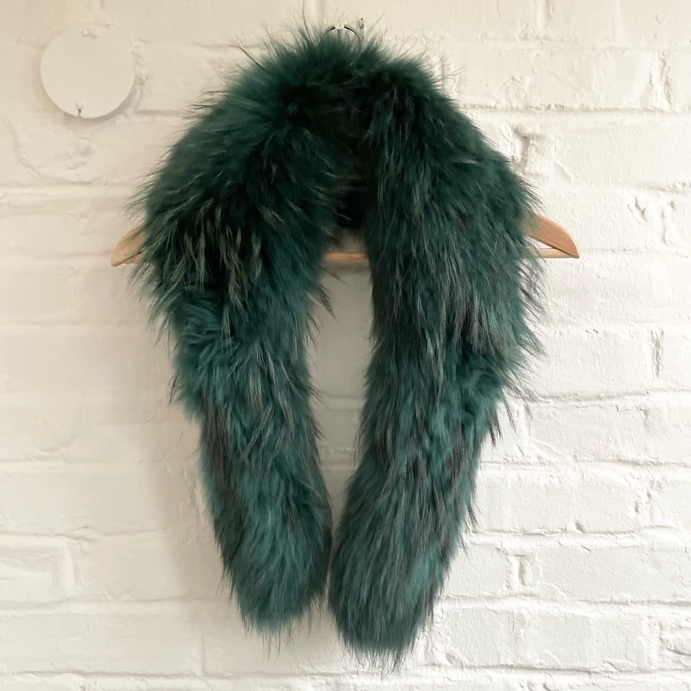 Ann Mashburn Klara Fur Scarf in Antique Green